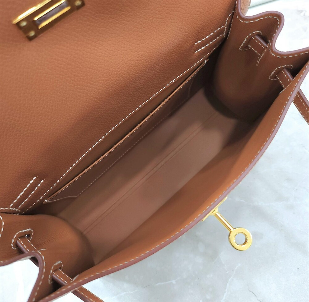 [럭스유] 에르메스 켈리 단스 카멜 골드 B각인