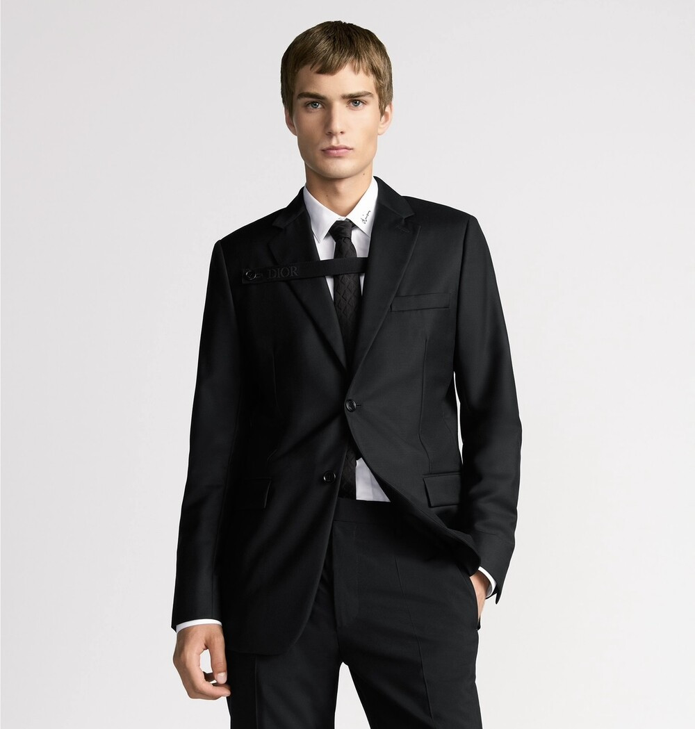 [럭스유] (새상품) 54 / 디올 블랙 버진 울 트윌 버튼 자켓 013C216A3226