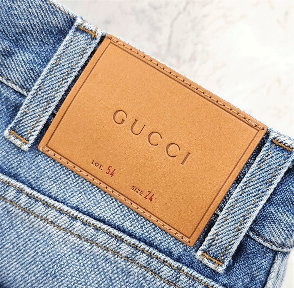 [럭스유] 24 / 구찌 버터플라이 자수패치 여성 데님 팬츠