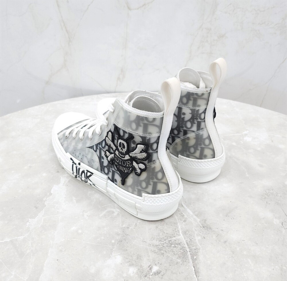 [럭스유] 39 / 디올 X 스투시 화이트 오블리크 B23 하이탑 스니커즈