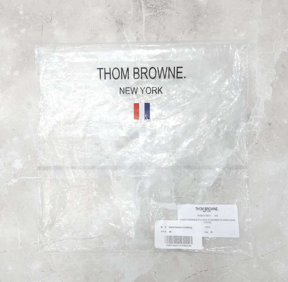 [럭스유] (새상품) 38 / 톰브라운 여성 네이비 캐시미어 사선완장 니트 FKA001A