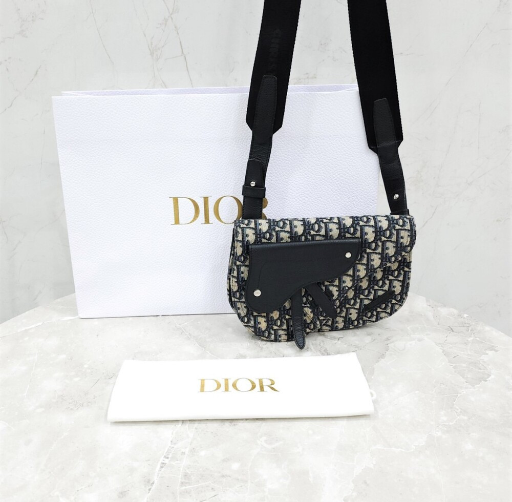 [럭스유] 디올 오블리크 자카드 새들 파우치 크로스백 1ADPO095YKY