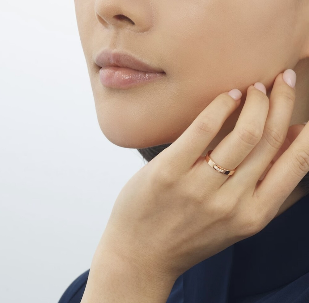 [럭스유] 쇼메 다이아 리앙 에비던스 웨딩밴드 링 18K 로즈골드 55호