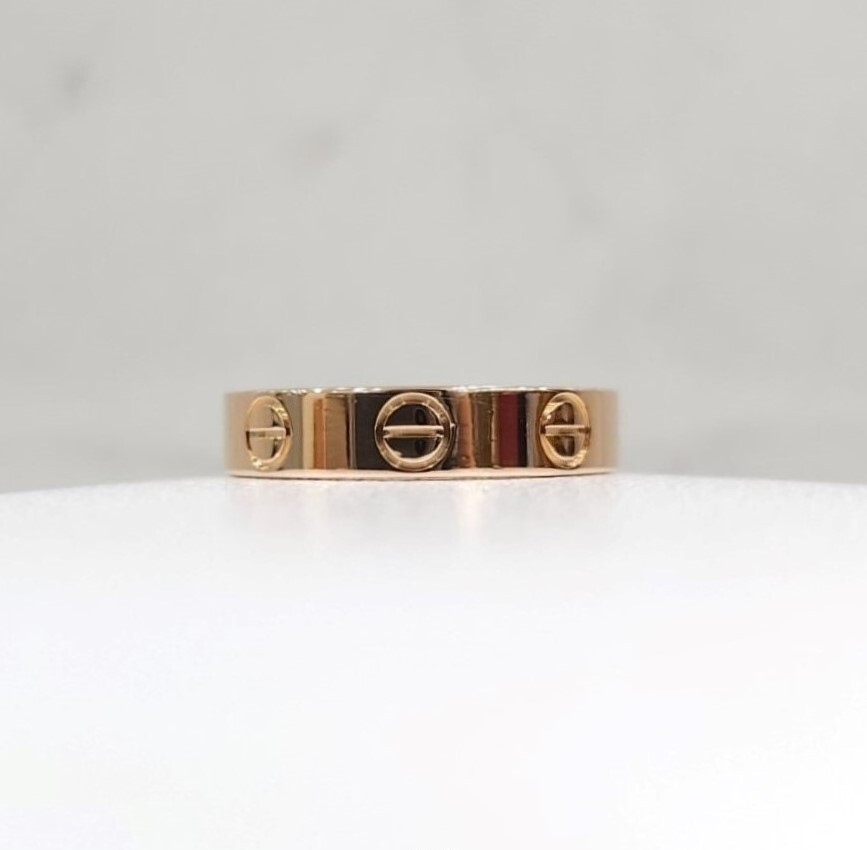 [럭스유] 까르띠에 러브밴드 링 18K 핑크골드 46호