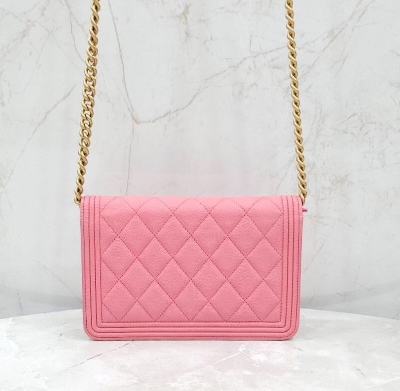 [럭스유] 샤넬 캐비어 보이 WOC 체인 크로스백 AP1117