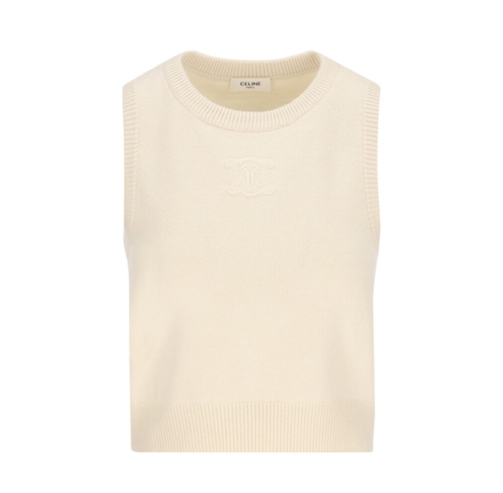 [럭스유] M / 셀린느 슬리브리스 탑 헤리티지 캐시미어 2ADKU317V