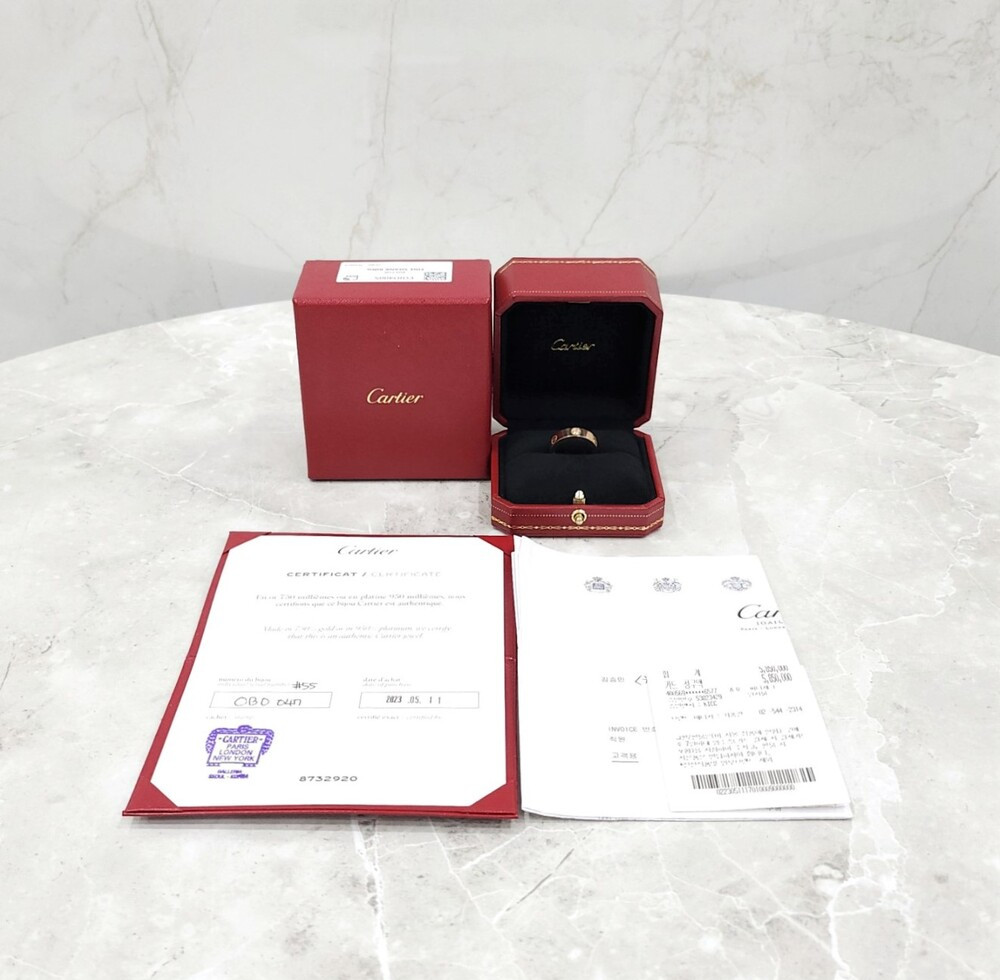 [럭스유] 까르띠에 다이아몬드 3P 러브 반지 55호