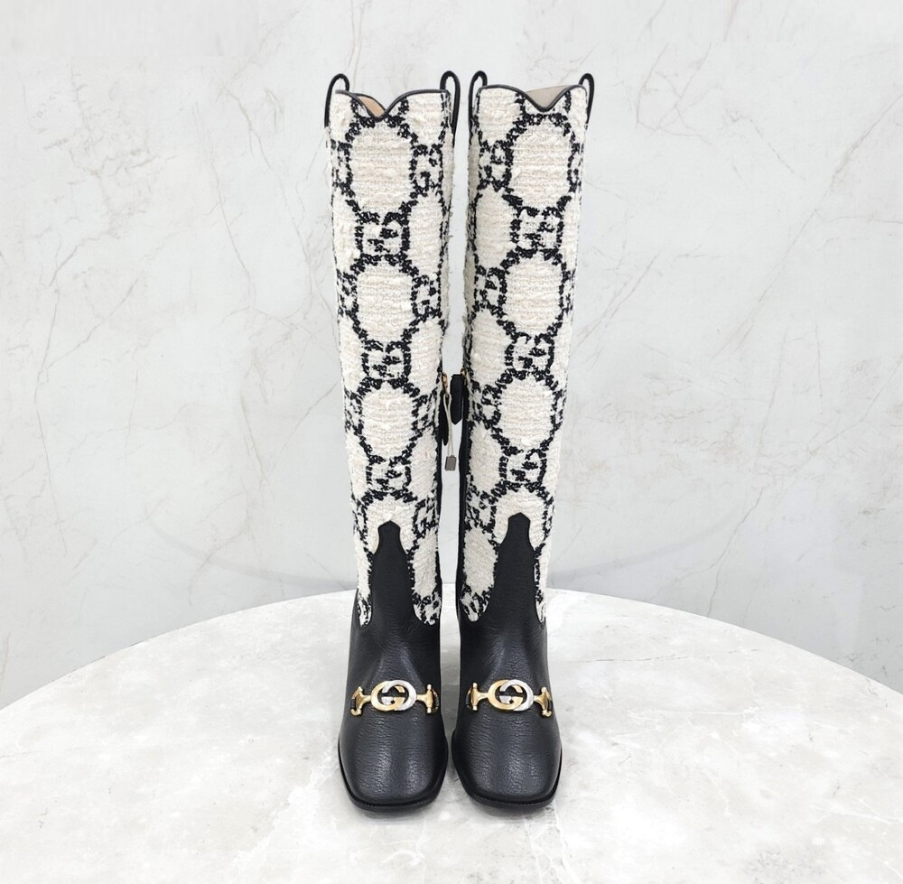 [럭스유] (새상품) 35 / 구찌 GG 주미 트위드 롱 부츠