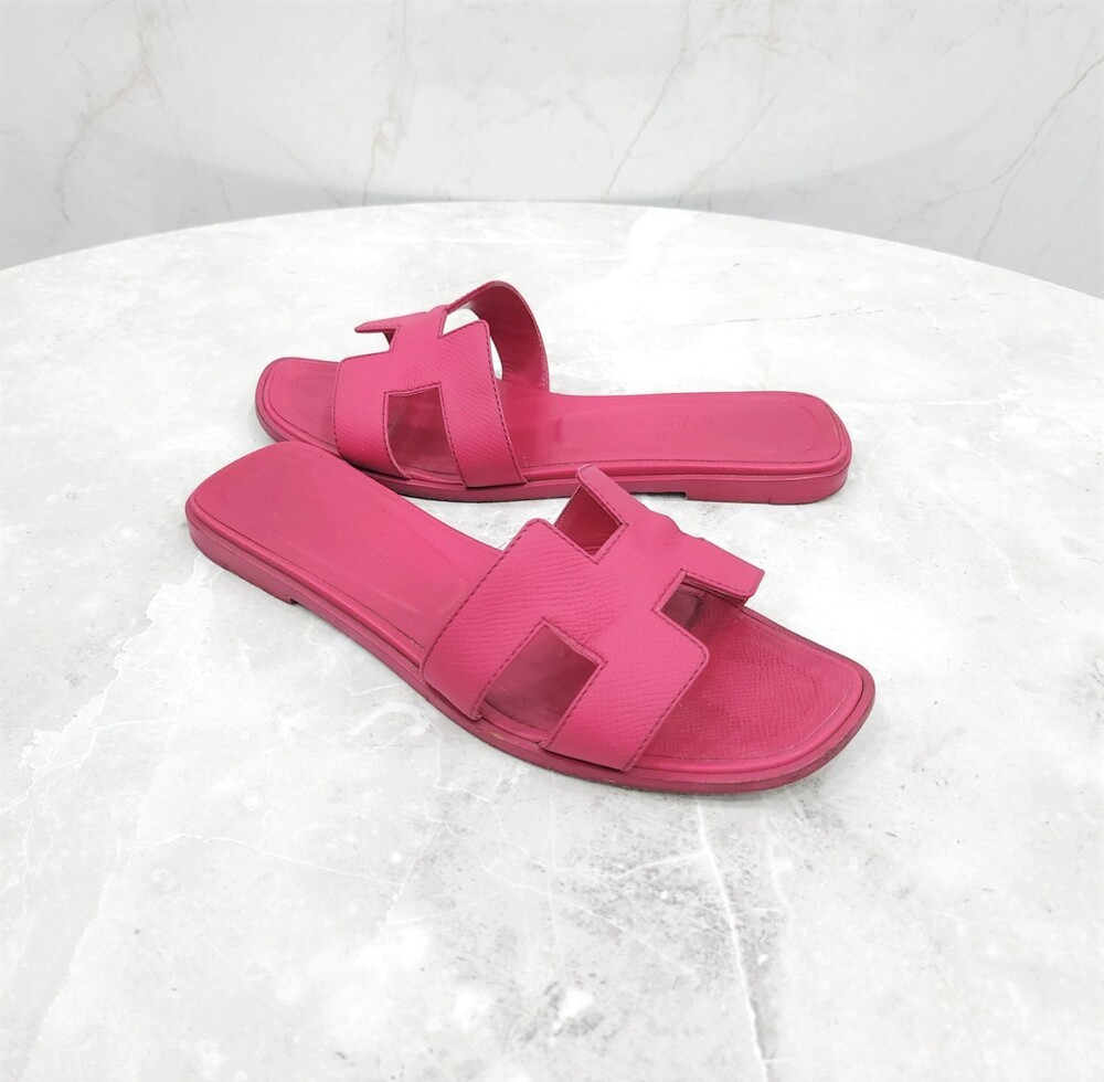 [럭스유] 36.5 / 에르메스 핑크 오란 샌들 슬리퍼