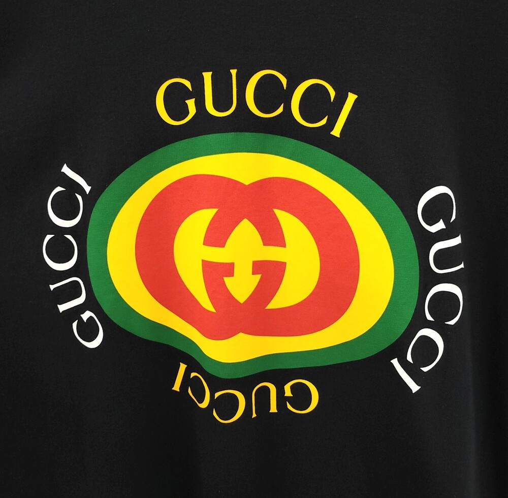 [럭스유] M / 구찌 로고 프린팅 코튼 저지 반팔 티셔츠