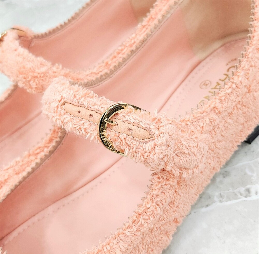 [럭스유] (새상품) 37 / 샤넬 트위드 메리제인 플랫 슈즈 G36482