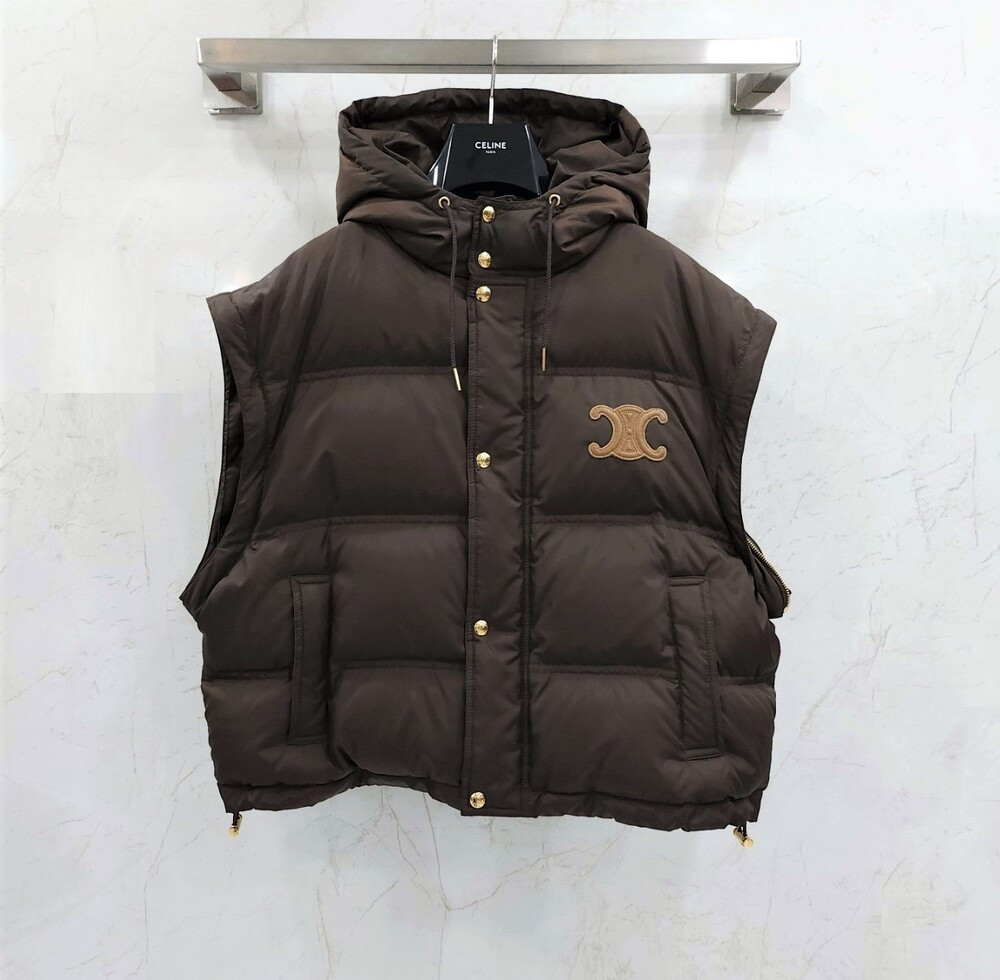 [럭스유] (새상품) 40 / 셀린느 트리오페 크롭 다운 패딩 2W661901V