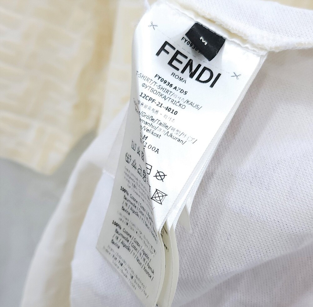 [럭스유] M / 펜디 FF 자카드 벨벳 반팔 티셔츠