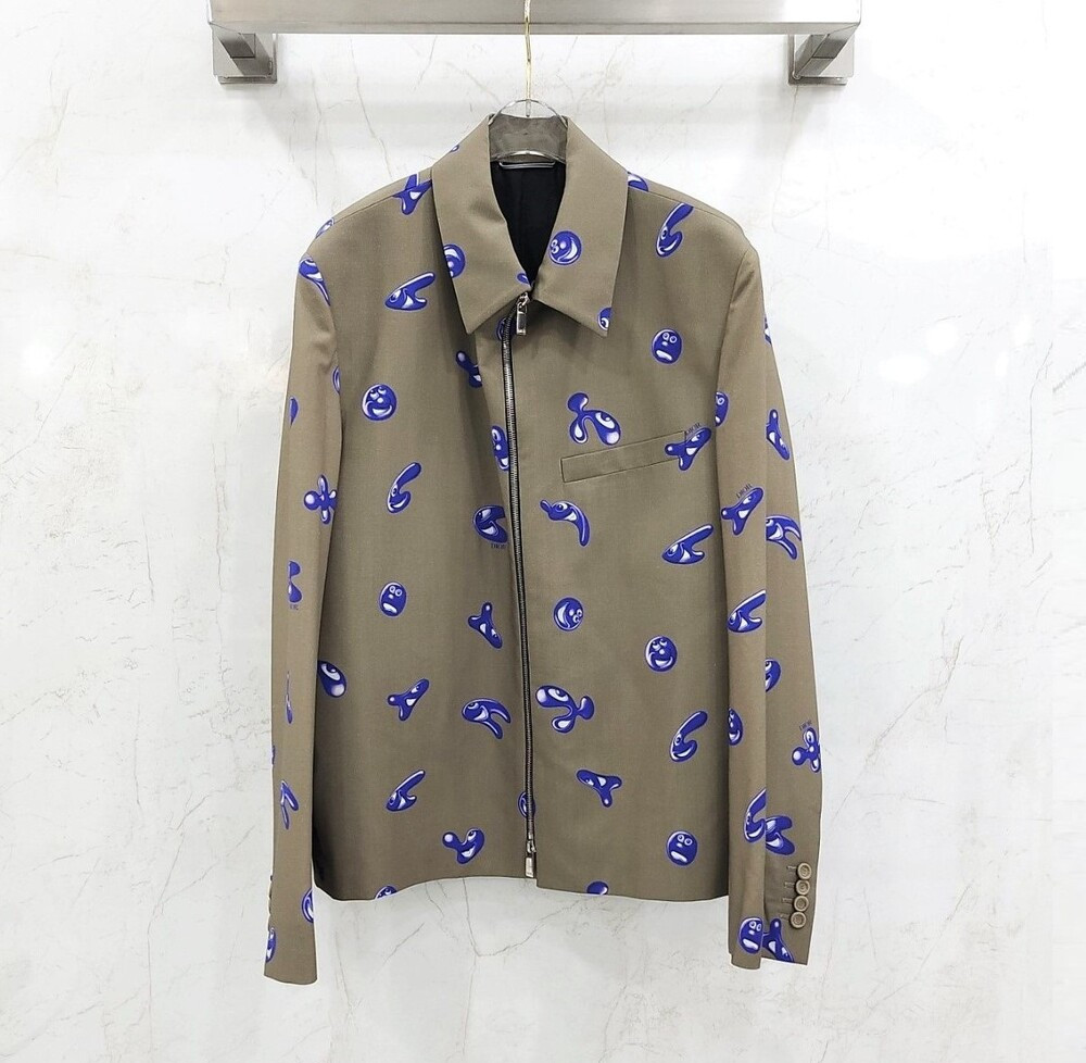 [럭스유] 50 / 디올 X 케니샤프 패턴 울 집업 자켓