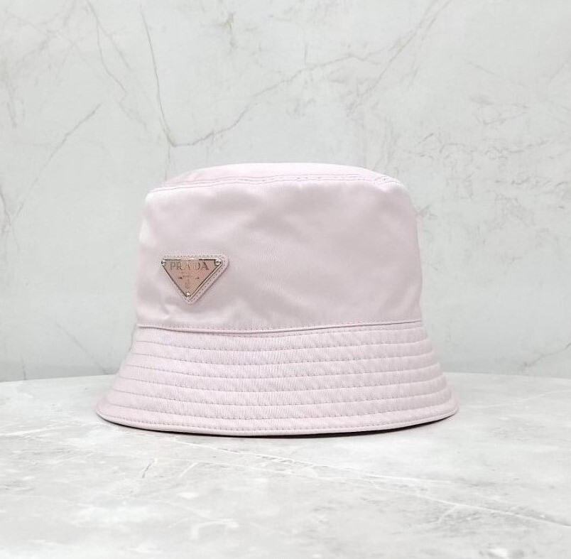 [럭스유] (새상품) 프라다 핑크 리나일론 메탈로고 버킷햇 M 1HC137