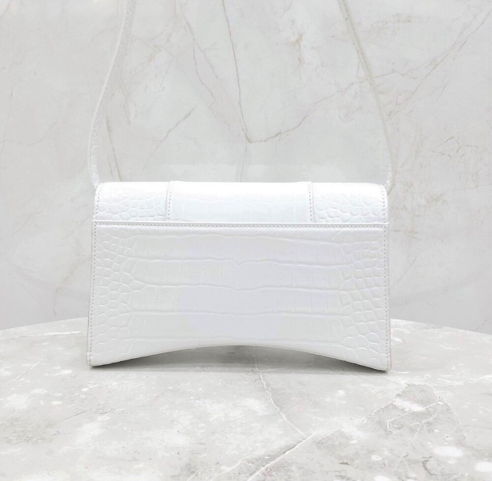 [럭스유] 발렌시아가 아워글래스 크록 엠보시드 레더 숄더백