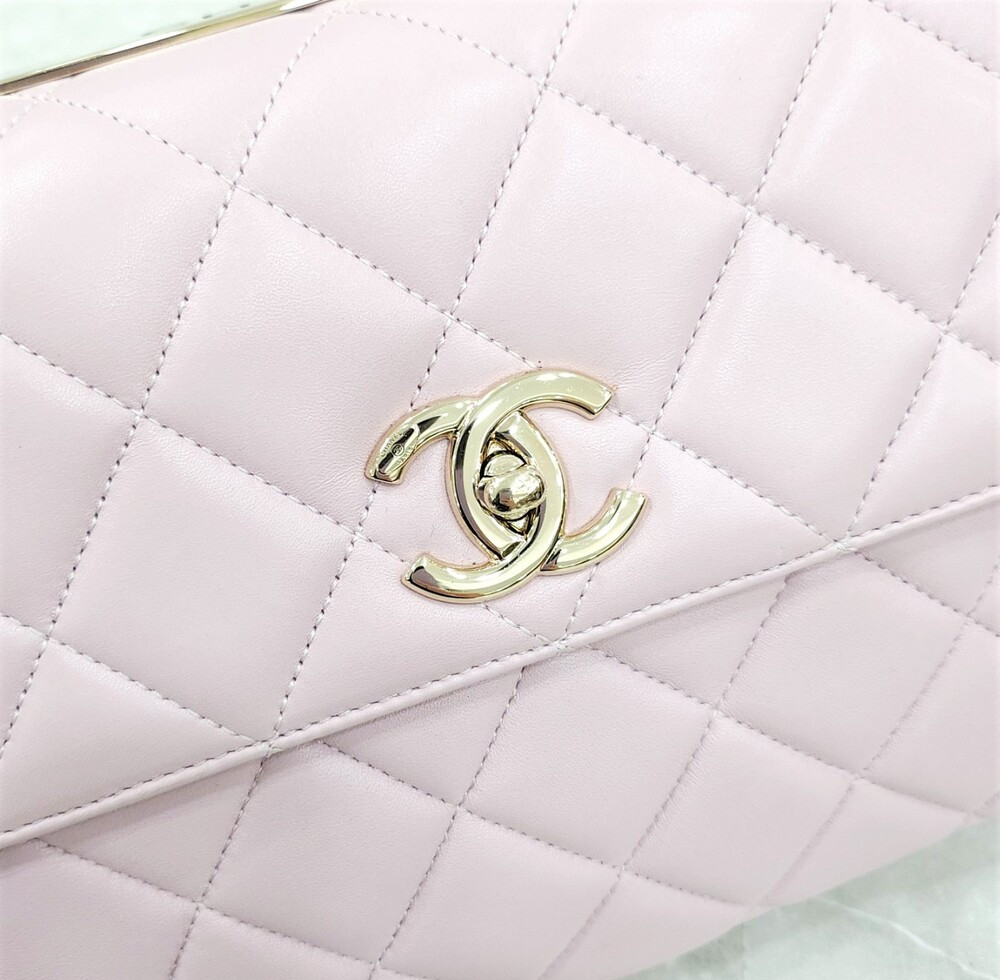 [럭스유] 샤넬 핑크 트렌디CC 램스킨 체인 숄더백 스몰 금장 31번대 A92236