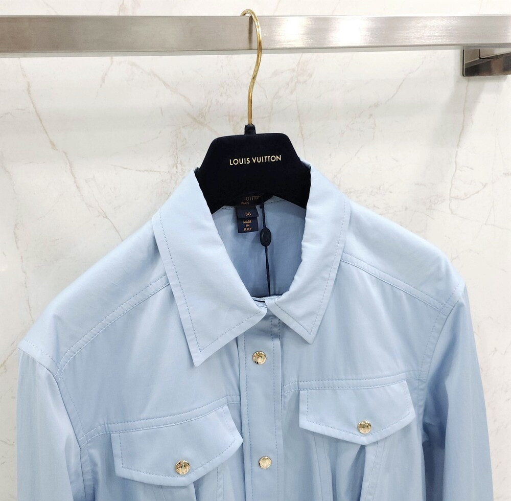 [럭스유] (새상품) 38 / 루이비통 지퍼 웨이스트 셔츠 드레스 원피스 1AFDF8