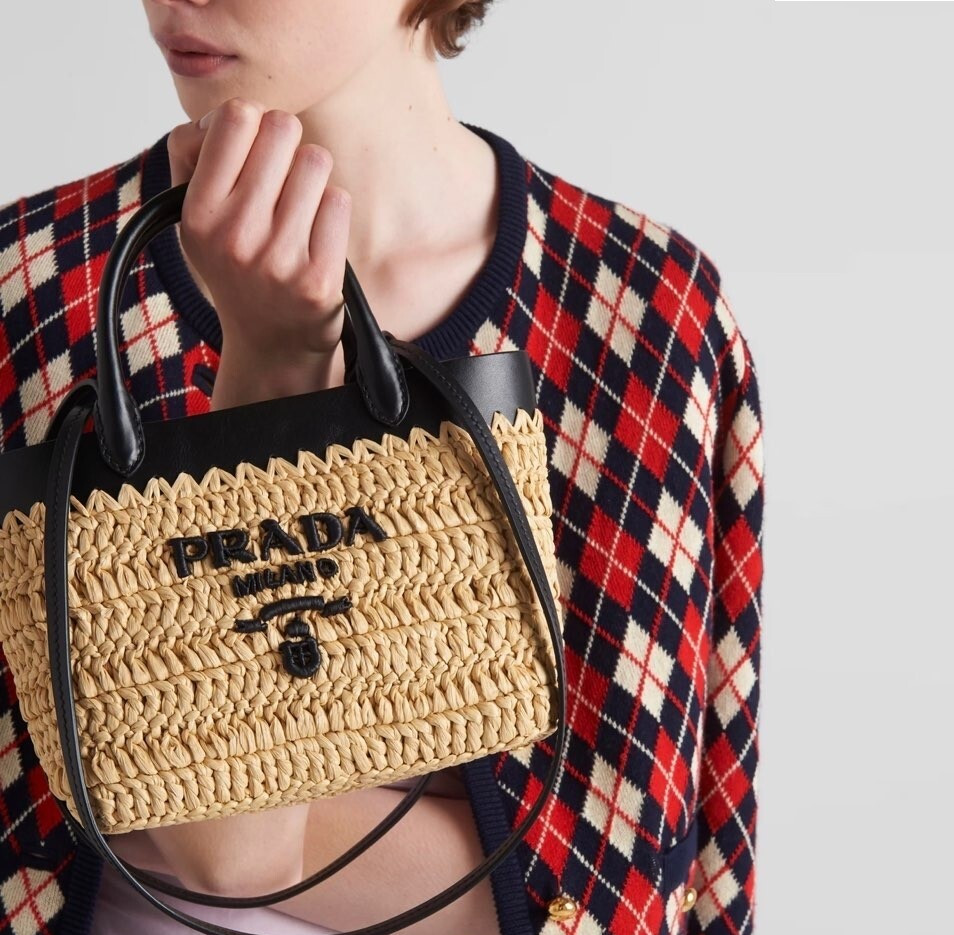 [럭스유] (새상품) 프라다 미니 크로셰와 가죽 토트백 1BG501