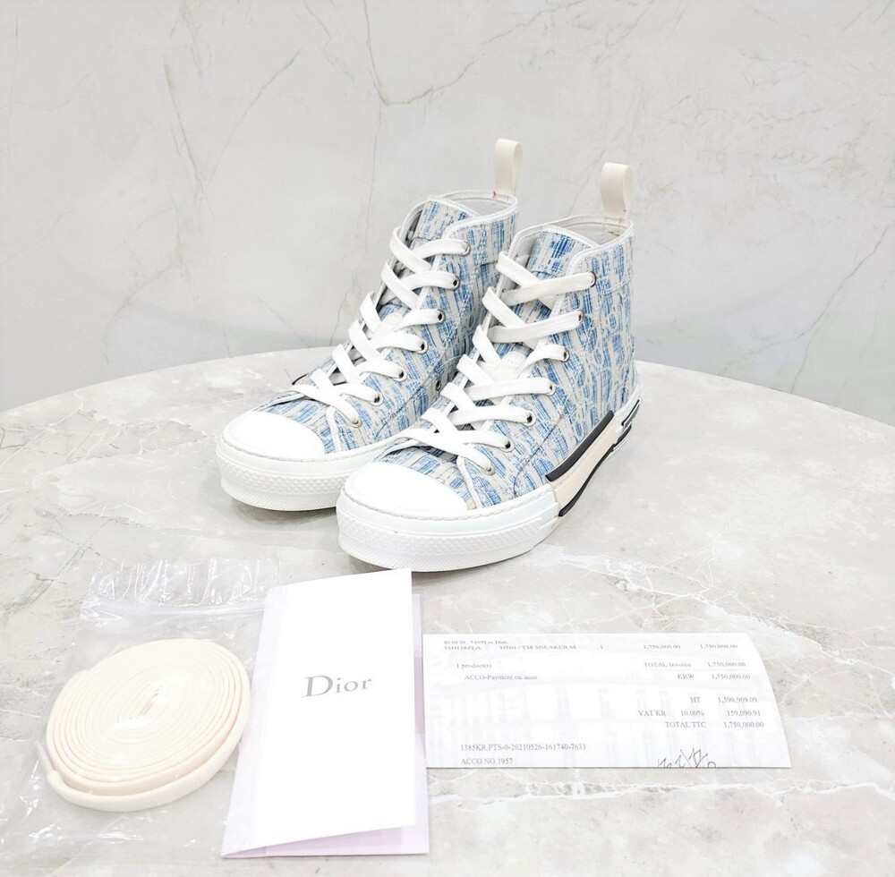 [럭스유] 38 / 디올 데님 오블리크 B23 하이탑 스니커즈