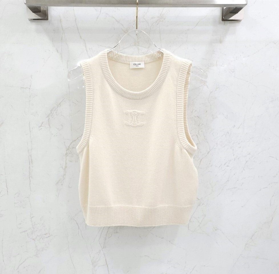 [럭스유] M / 셀린느 슬리브리스 탑 헤리티지 캐시미어 2ADKU317V