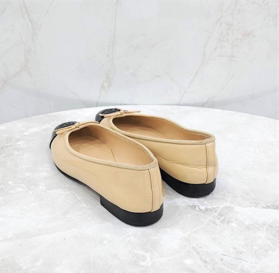 [럭스유] 36.5 / 샤넬 CC 로고 발레리나 플랫 슈즈 G02819