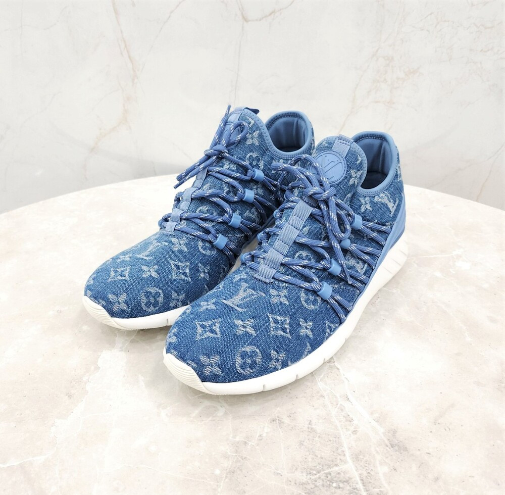 [럭스유] (새상품) 7 / 루이비통 데님 모노그램 패스트레인 스니커즈