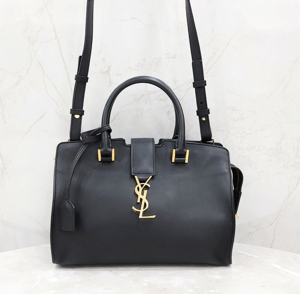 [럭스유] 생로랑 블랙 모노그램 베이비 카바스 숄더백 424868