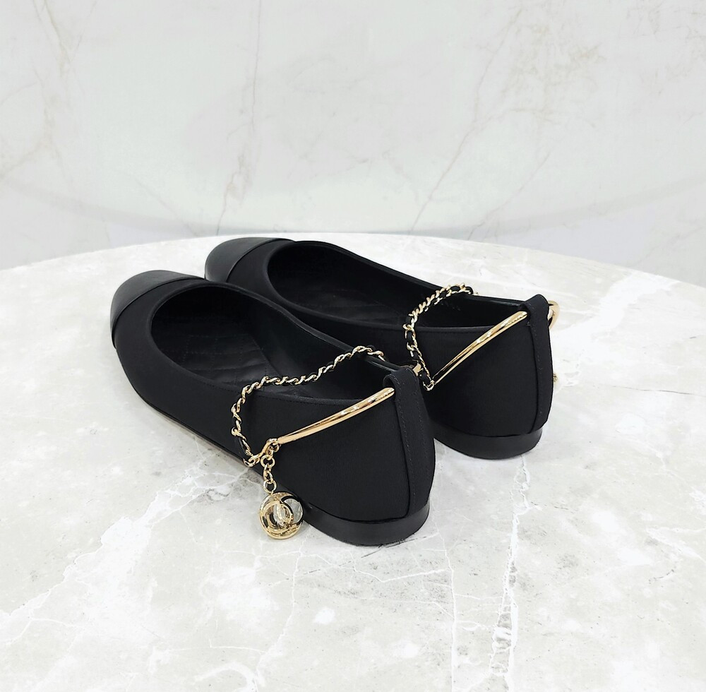 [럭스유] 37 / 샤넬 체인 스트랩 발레리나 플랫 슈즈 G38986