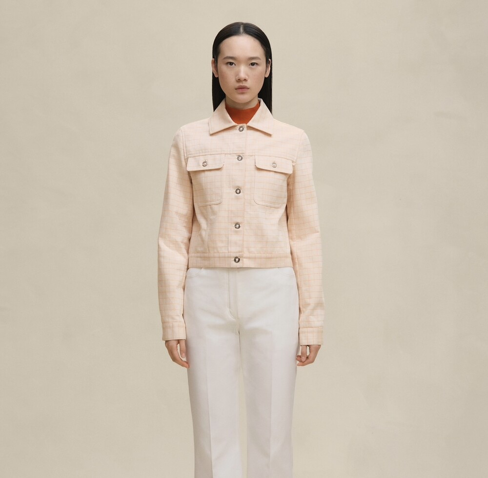 [럭스유] (새상품) 34 / 에르메스 태터샐 체크 코튼 자켓 H5H0251DGA334