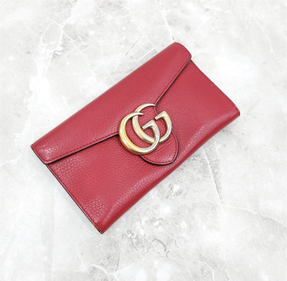 [럭스유] 구찌 레드 GG 마몬트 장지갑