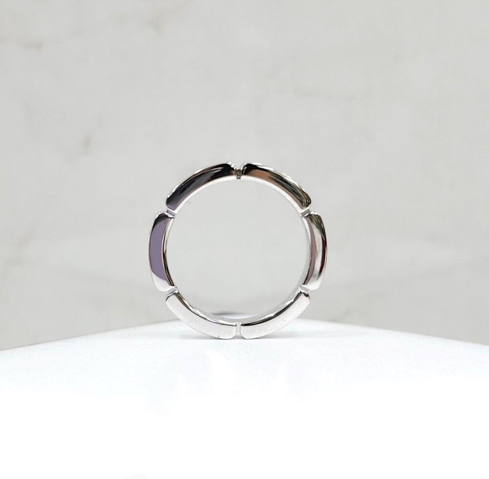 [럭스유] 까르띠에 마이용 팬더 웨딩밴드 링 18K 화이트골드 46호