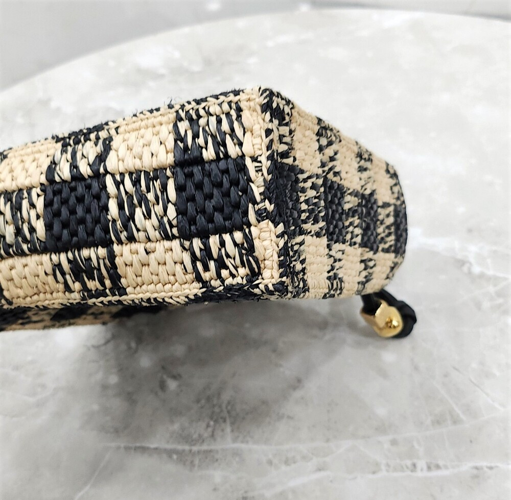 [럭스유] 로에베 라피아 체크 미니 토트백 ALF1V46X10