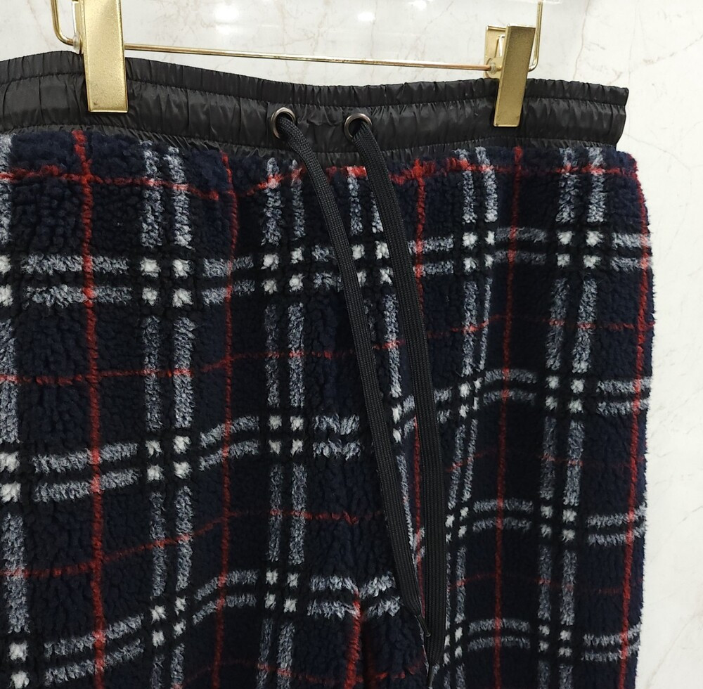 [럭스유] (새상품) M / 버버리 네이비 체크 드로코드 후리스 반바지