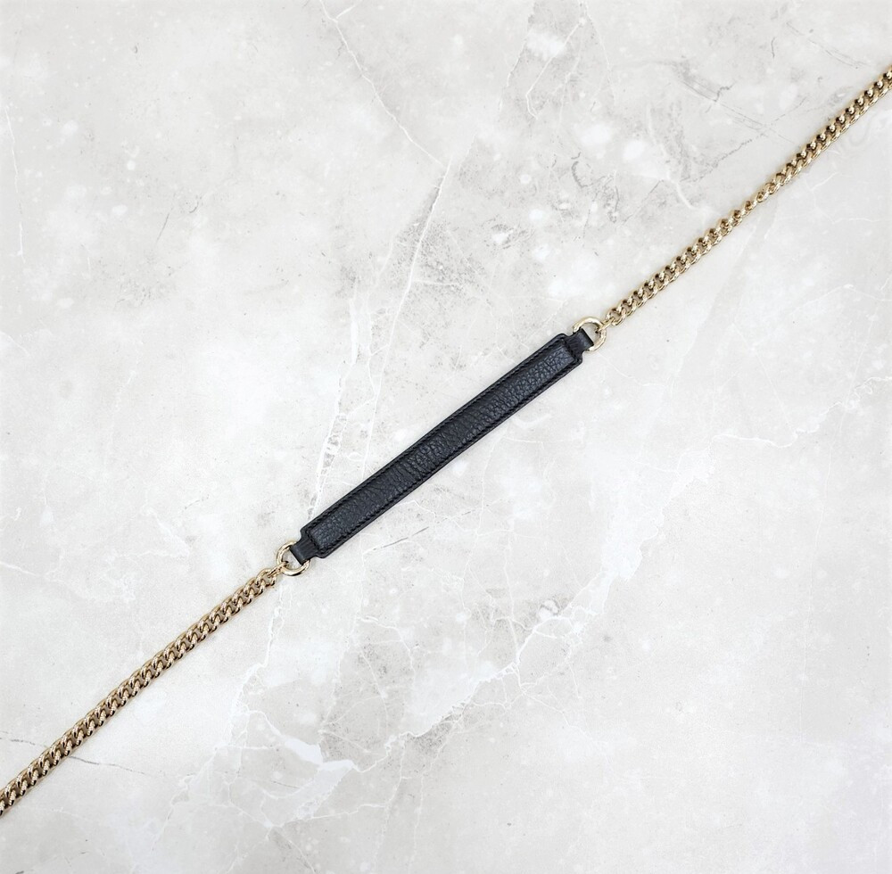 [럭스유] 구찌 인터로킹 탑핸들 레더 체인 숄더백 510302