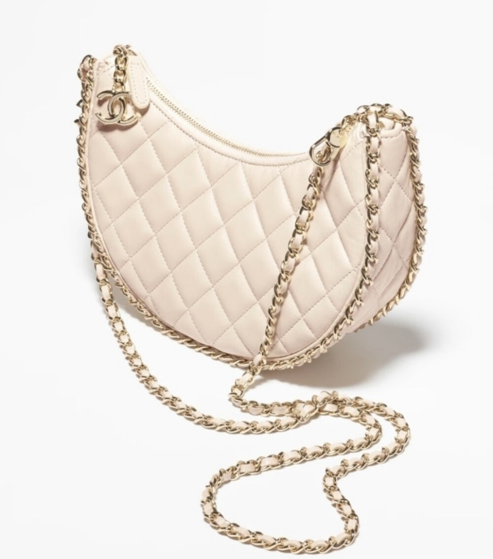 [럭스유] 샤넬 뉴문 호보백 스몰 에크루 샴페인골드 신형내장칩 AS3917