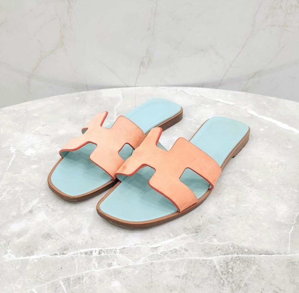 [럭스유] 36 / 에르메스 오렌지 투톤 오란 샌들 슬리퍼