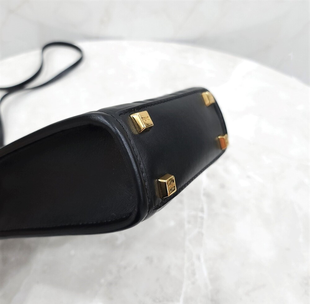 [럭스유] 펜디 블랙 미니 선샤인 FF 쇼퍼 레더백