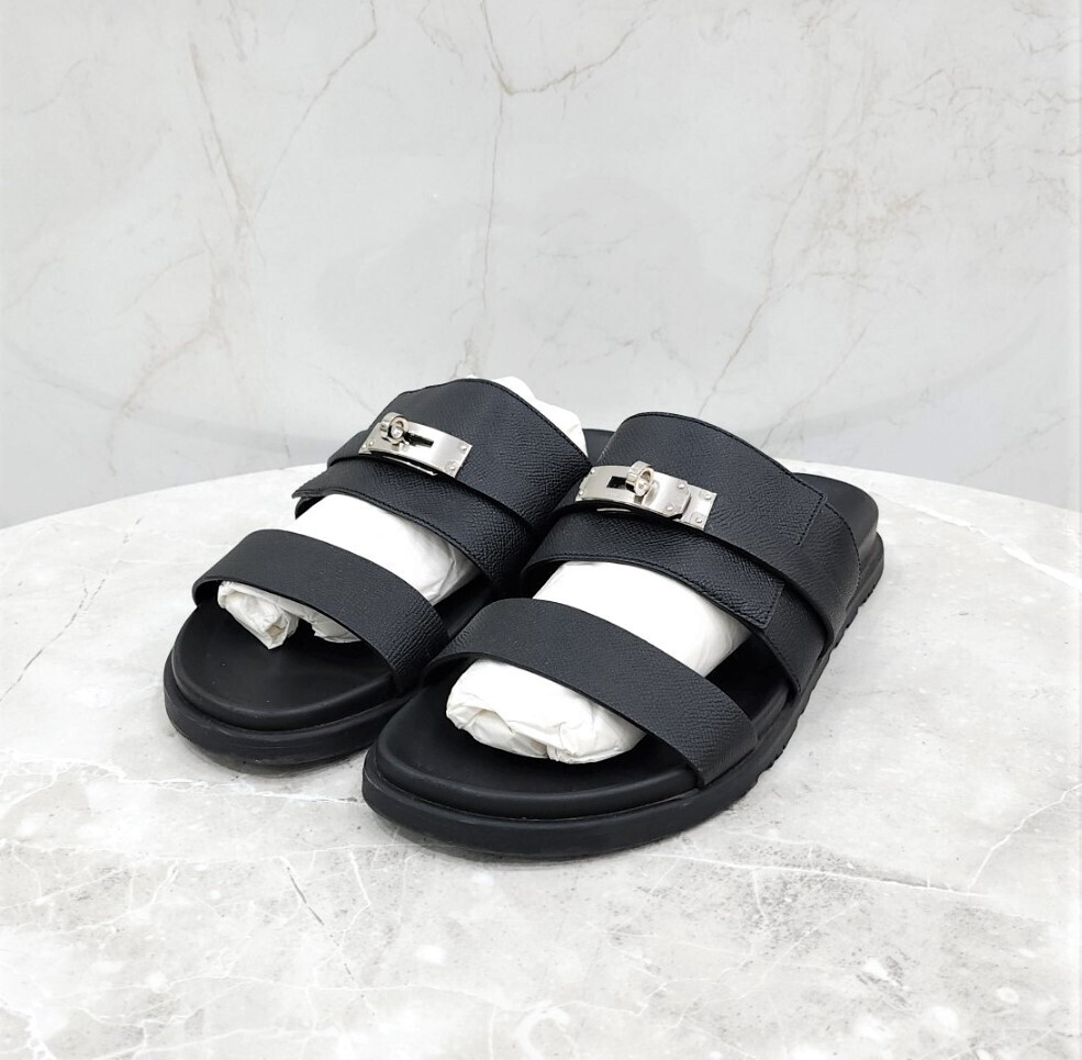 [럭스유] 44 / 에르메스 블랙 켈리 잭슨 샌들 슬리퍼