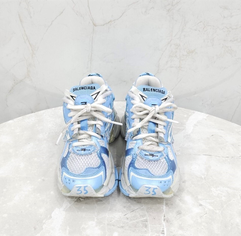 [럭스유] 35 / 발렌시아가 여성 블루 러너 스니커즈 677402