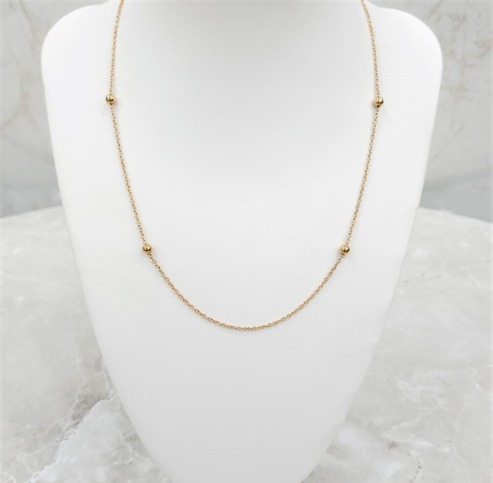 [럭스유] (새상품) 프라다 삼각로고 골드볼 목걸이