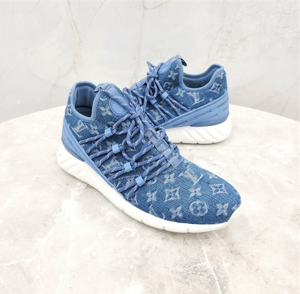 [럭스유] (새상품) 7 / 루이비통 데님 모노그램 패스트레인 스니커즈