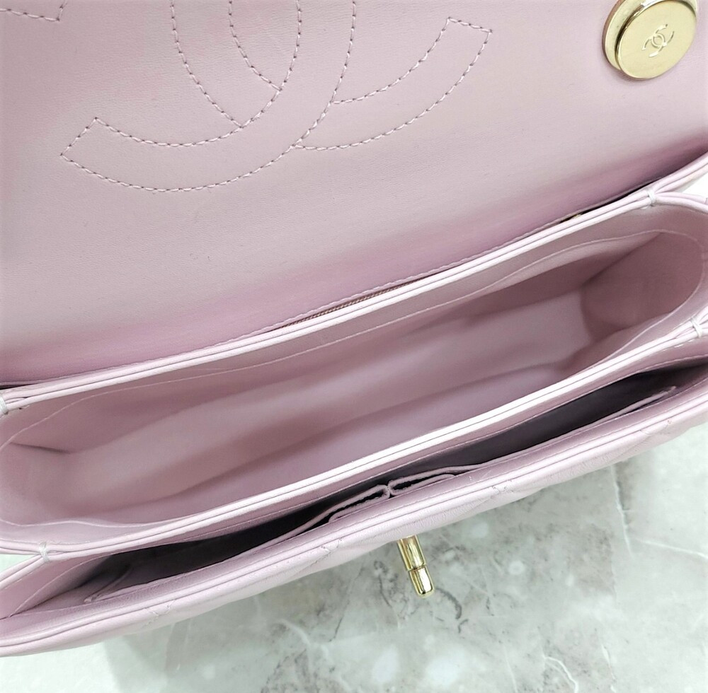 [럭스유] 샤넬 핑크 트렌디CC 램스킨 체인 숄더백 스몰 금장 31번대 A92236