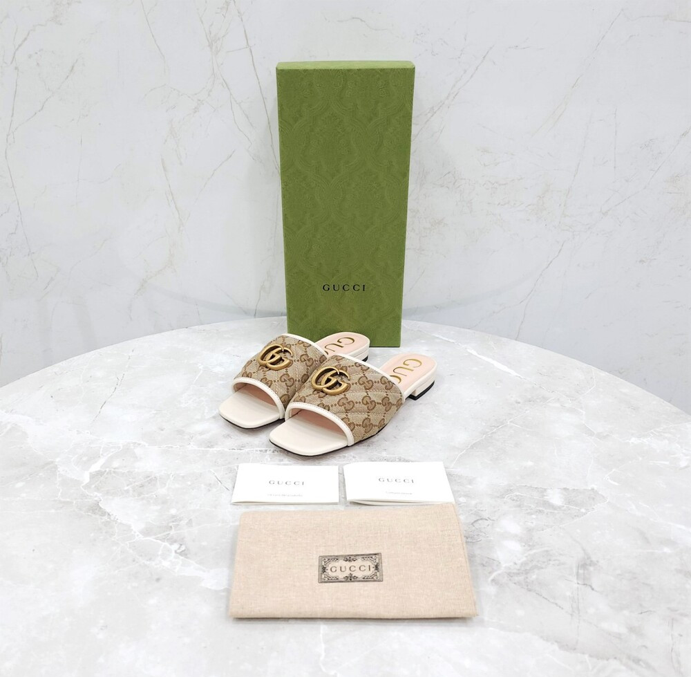 [럭스유] (새상품) 35 / 구찌 GG 마틀라세 슬라이드 샌들 슬리퍼 619893