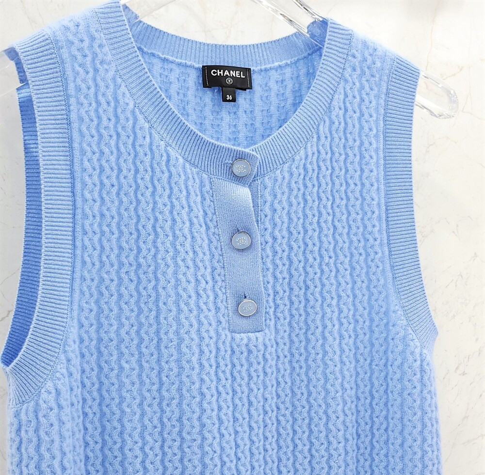 [럭스유] (새상품) 36 / 샤넬 24FW 프리컬렉션 캐시미어 니트 나시 P77893