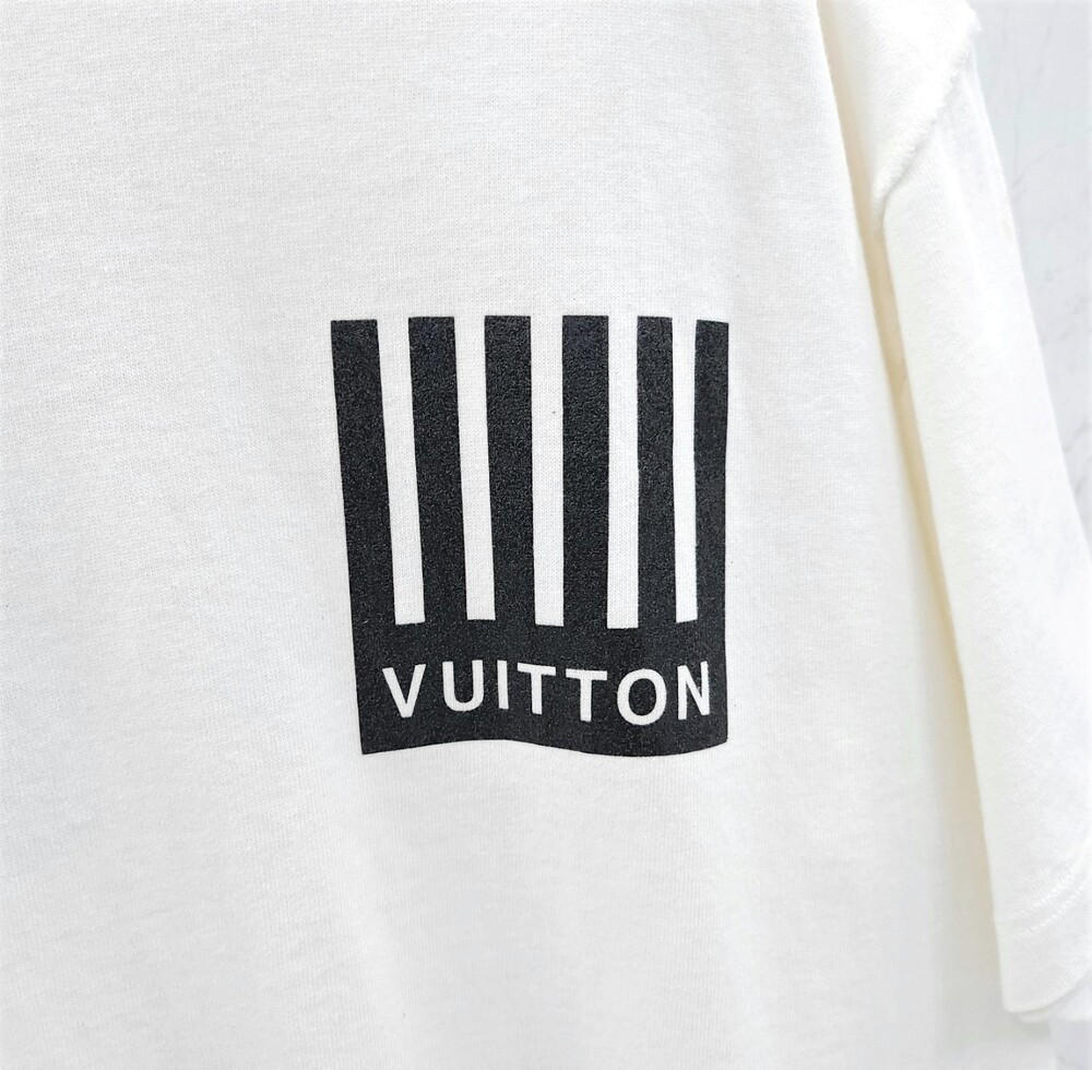[럭스유] L / 루이비통 화이트 로고 프린팅 플라워 반팔 티셔츠