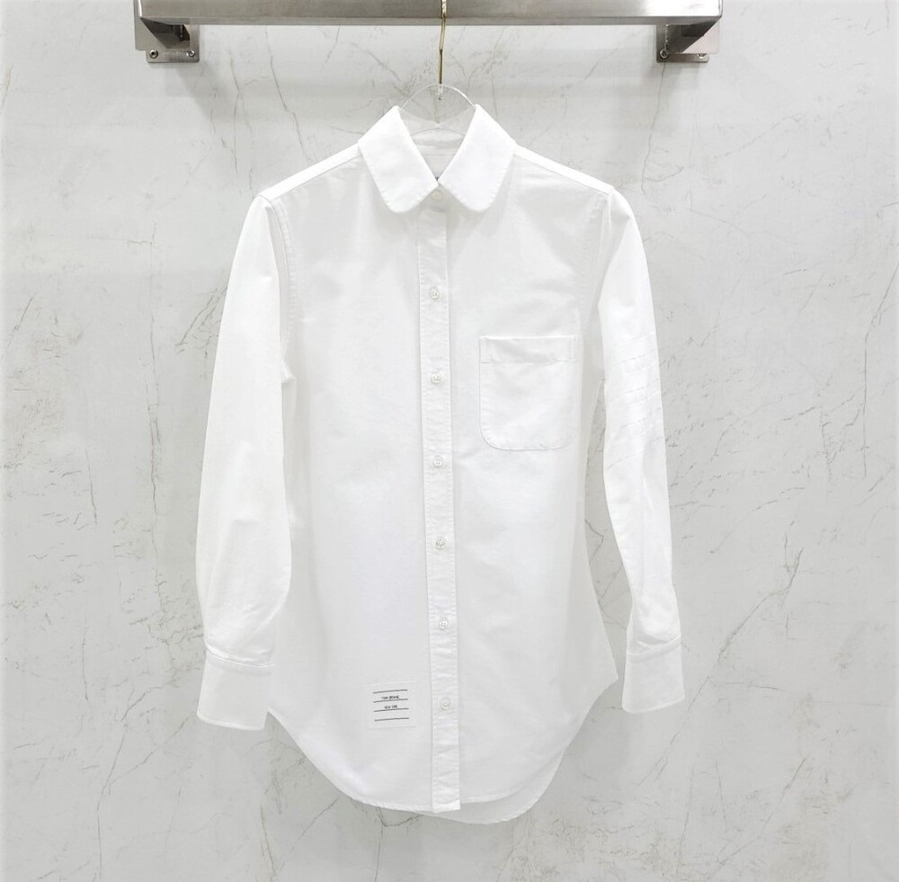 [럭스유] (새상품) 38 / 톰브라운 여성 클래식 롱 슬리브 4바 화이트 셔츠 FLL019A