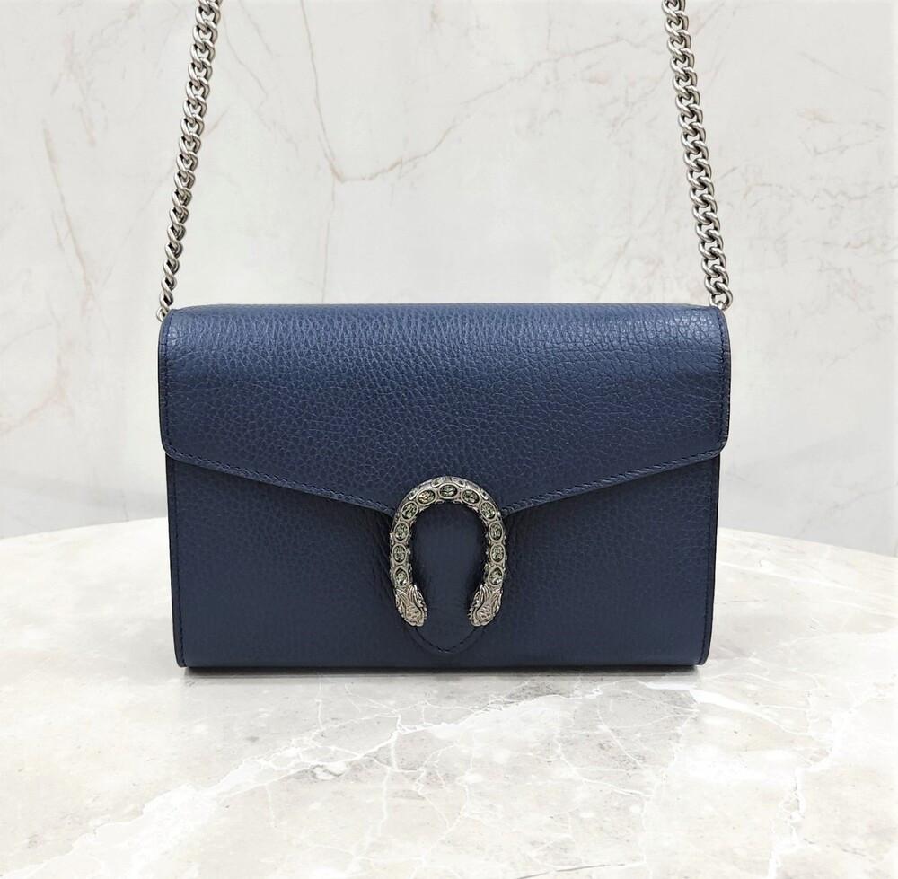 [럭스유] 구찌 네이비 디오니소스 미니 레더 체인백 401231