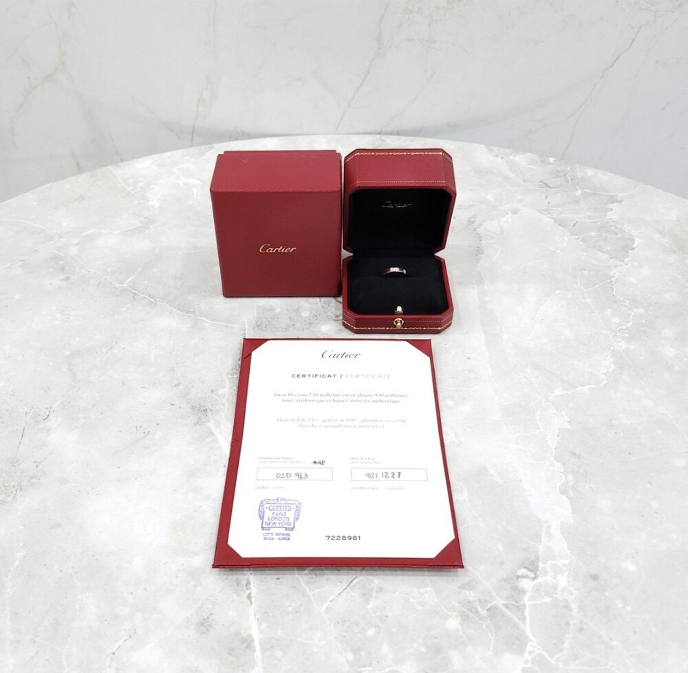 [럭스유] 까르띠에 C 드 다이아 1P 웨딩링 18K 핑크골드 48호