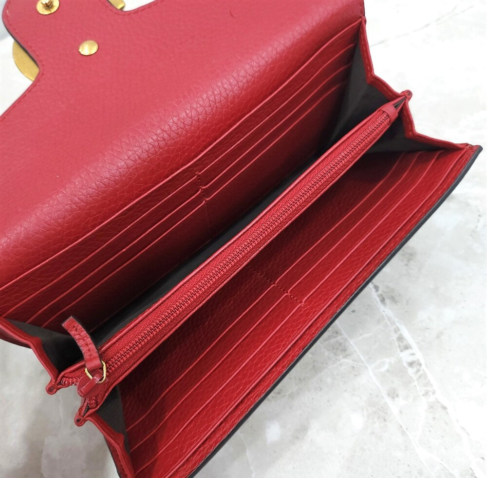 [럭스유] 구찌 레드 GG 마몬트 장지갑